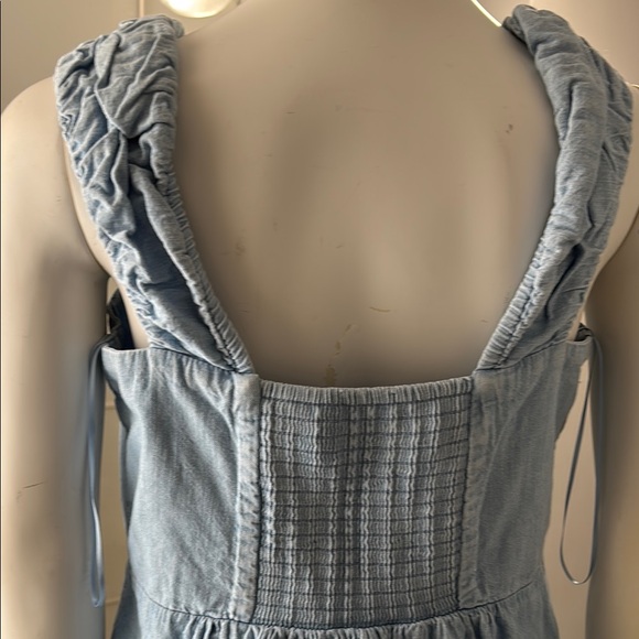 Blue Ruffled Tiered Mini Sundress - Picture 4 of 7